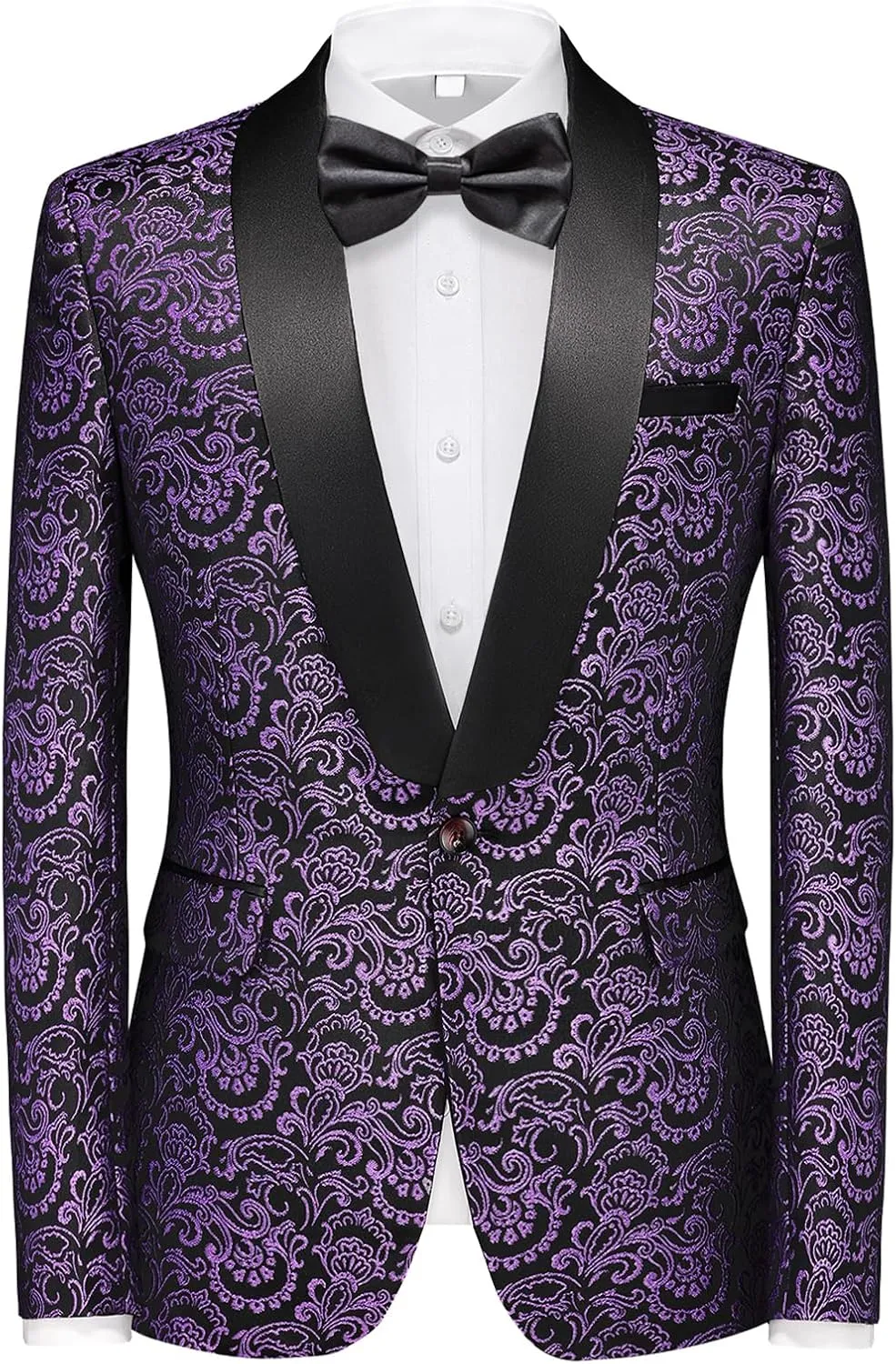 KUDORO Mens Suits Slim Fit 3 Piece Tuxedo Suit for Men Shawl Collar Dinner Party Prom Dress Tux Jacket Vest Pants Set