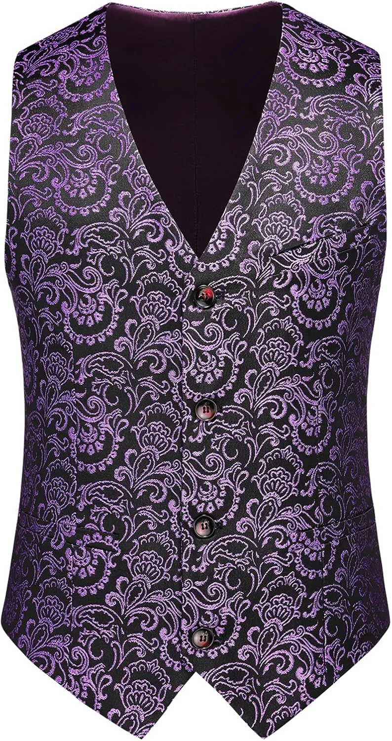 KUDORO Mens Suits Slim Fit 3 Piece Tuxedo Suit for Men Shawl Collar Dinner Party Prom Dress Tux Jacket Vest Pants Set