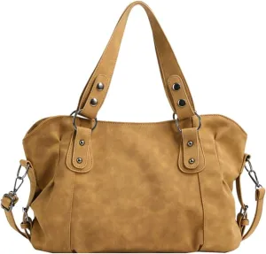 Large Capacity Tote Bag for Women Soft Vegan Leather Shoulder Crossbody Purse Casual Working Handbag Satchel