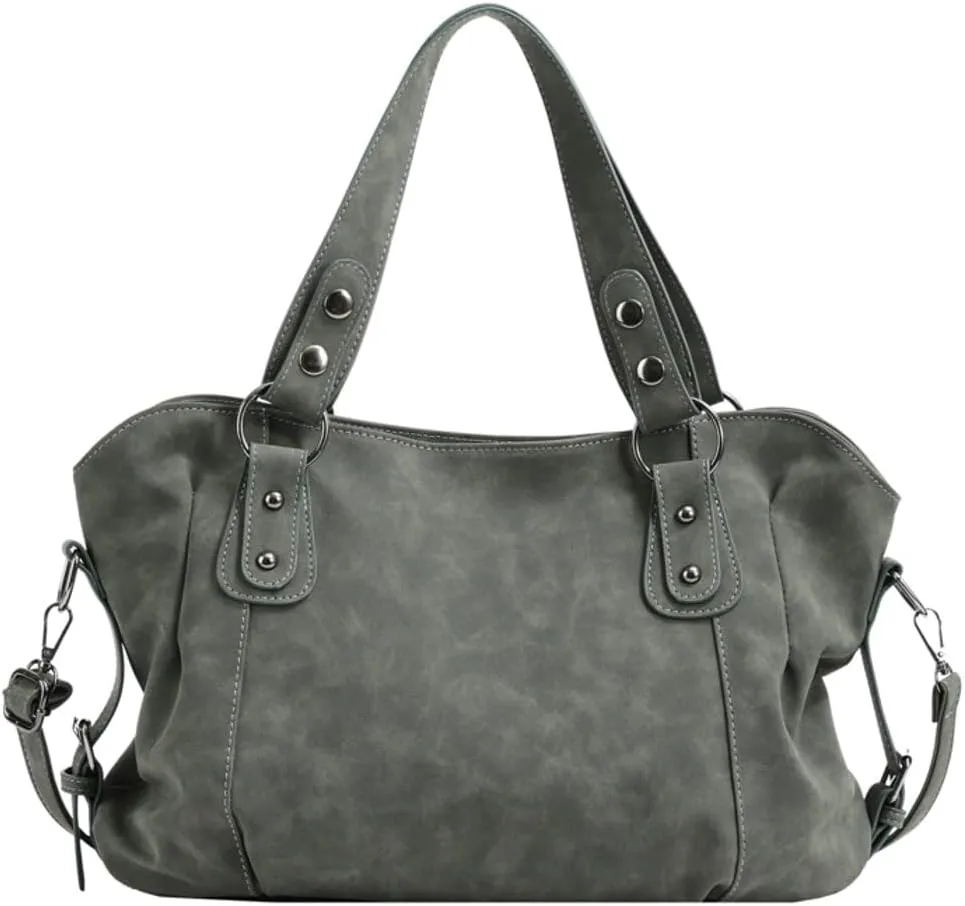 Large Capacity Tote Bag for Women Soft Vegan Leather Shoulder Crossbody Purse Casual Working Handbag Satchel