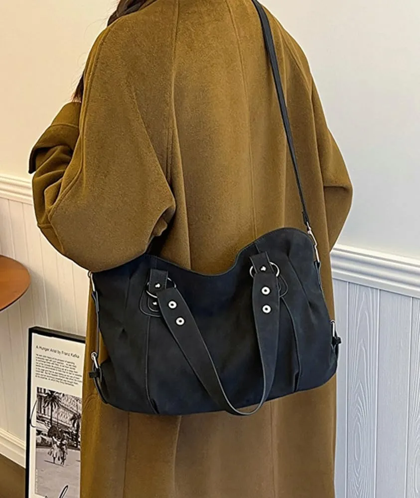 Large Capacity Tote Bag for Women Soft Vegan Leather Shoulder Crossbody Purse Casual Working Handbag Satchel