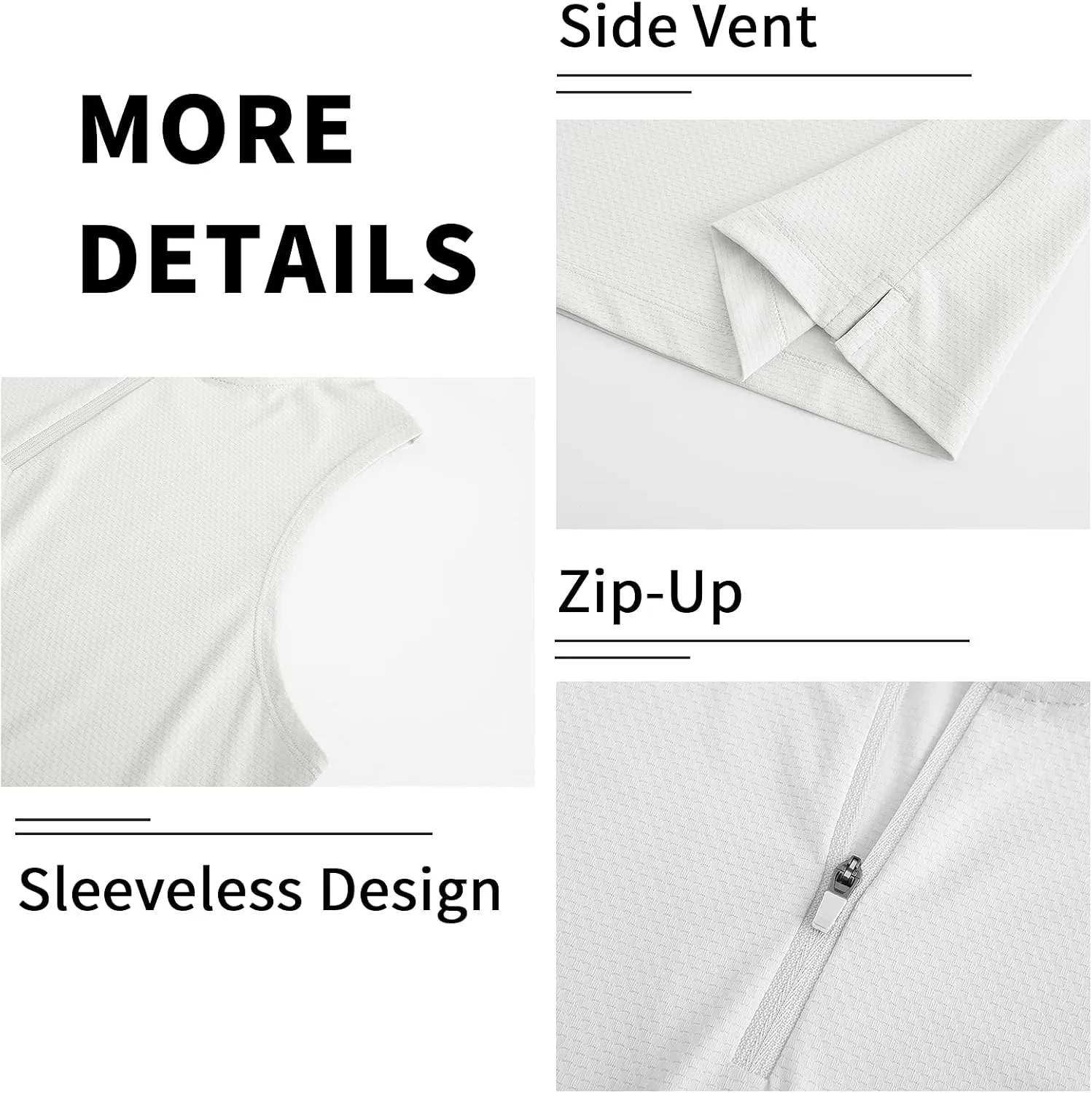 LastFor1 Women's Golf Polo Sleeveless Shirt Zip-Up UPF 50  UV Protection Athletic Tops Slim Fit Quick Dry Lightweight
