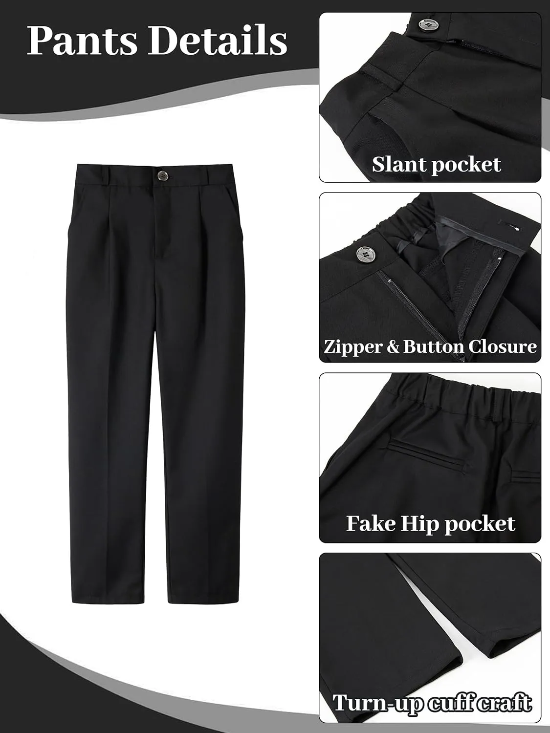 LOLANTA Boys 4 Piece Velvet Suit Formal Tuxedo Kids Slim Fit Blazer Dress Shirt Pants Outfit with Bow Tie