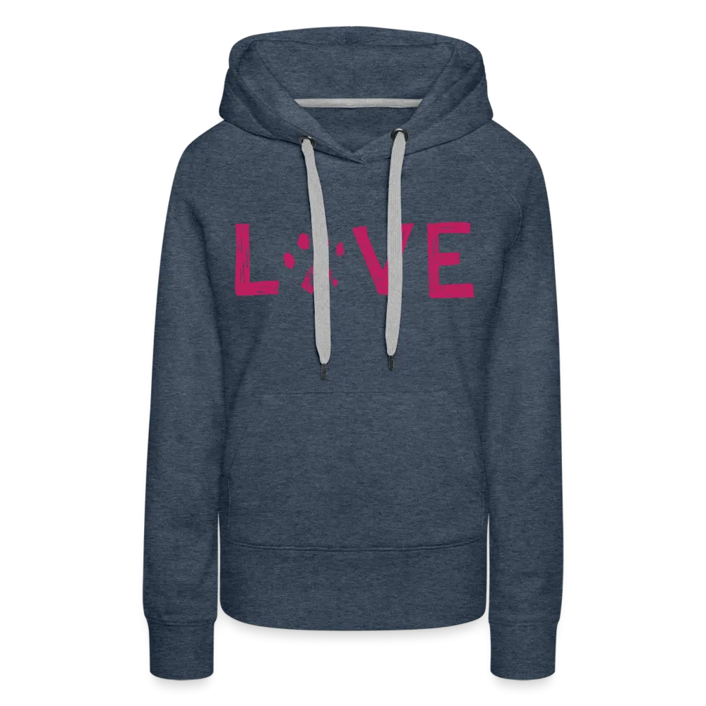 Love Pawprint Contoured Premium Hoodie