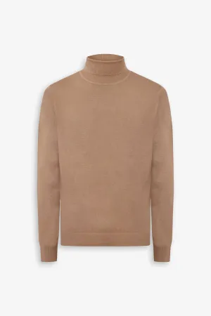Maglia dolcevita basic cammello