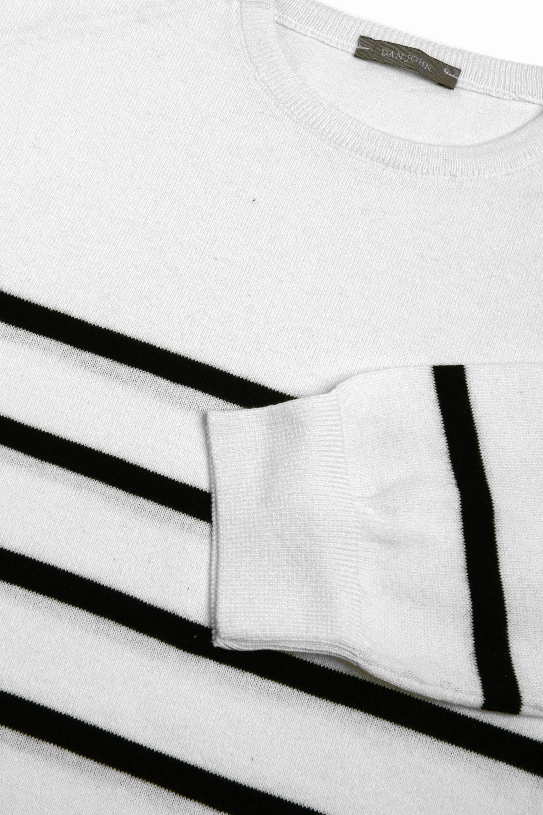 Maglia girocollo a righe blu