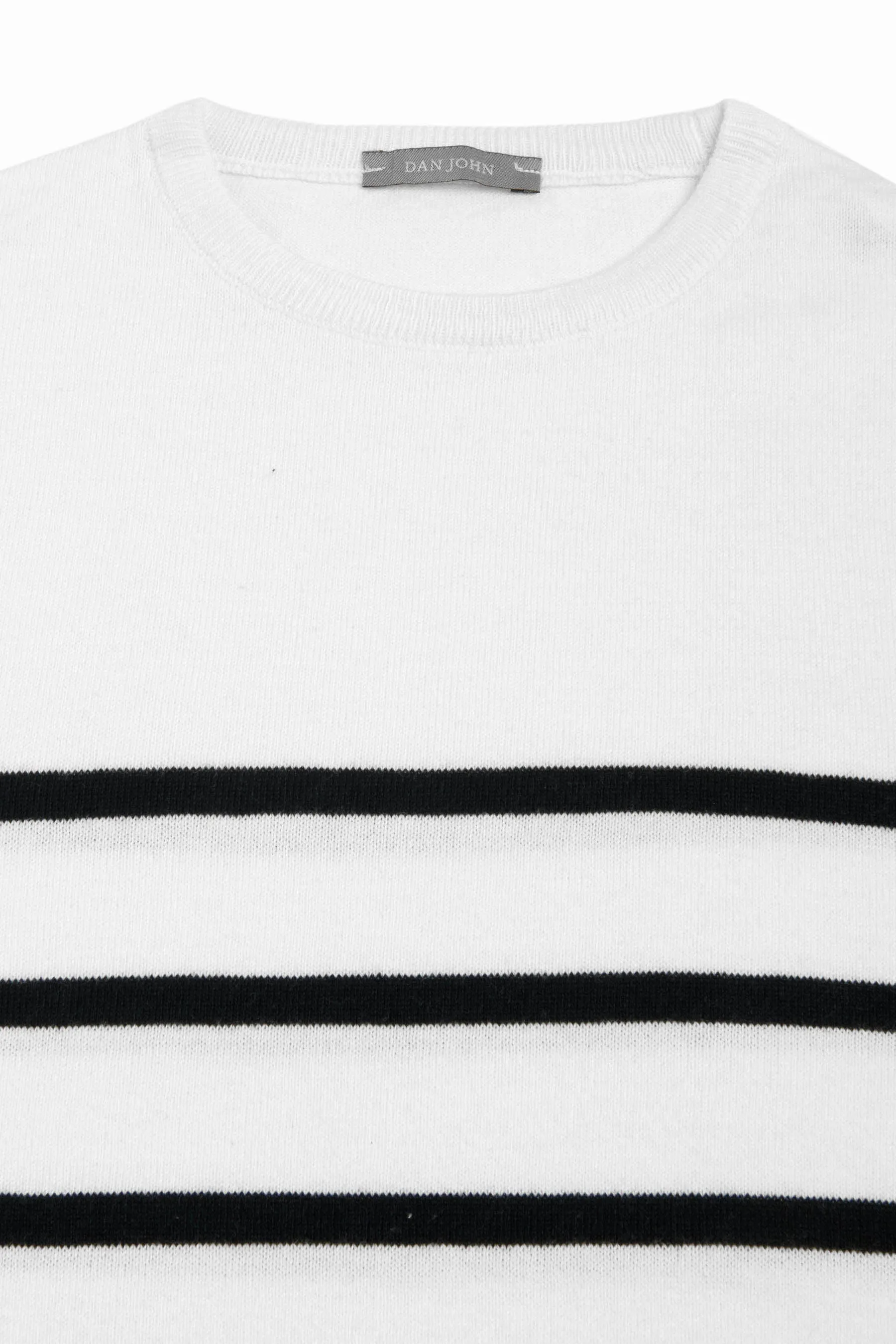 Maglia girocollo a righe blu