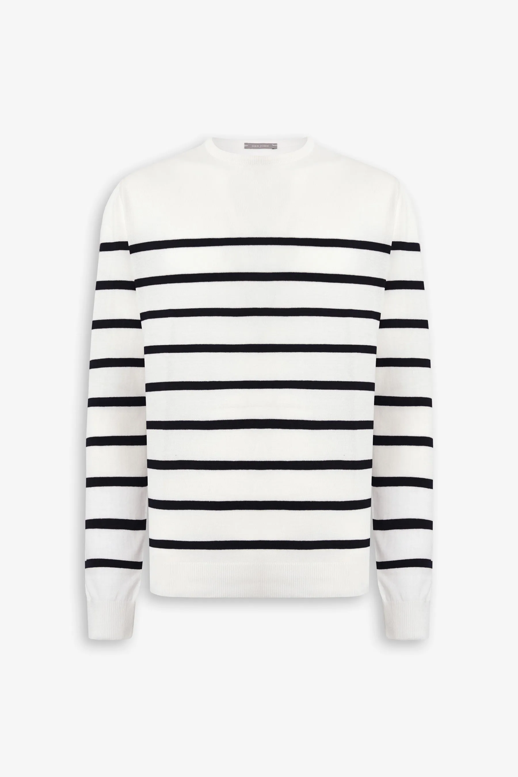 Maglia girocollo a righe blu