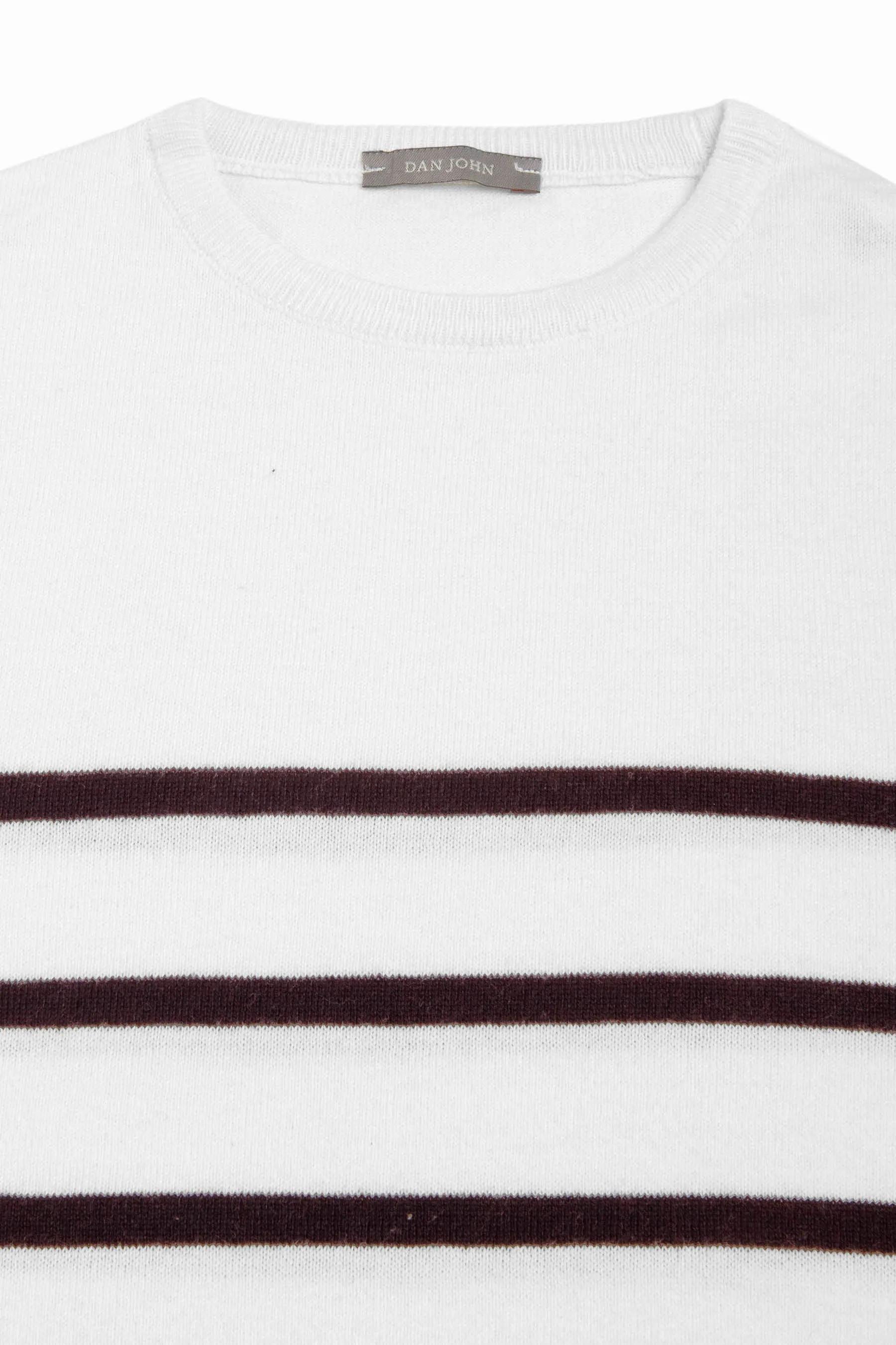 Maglia girocollo a righe melanzana