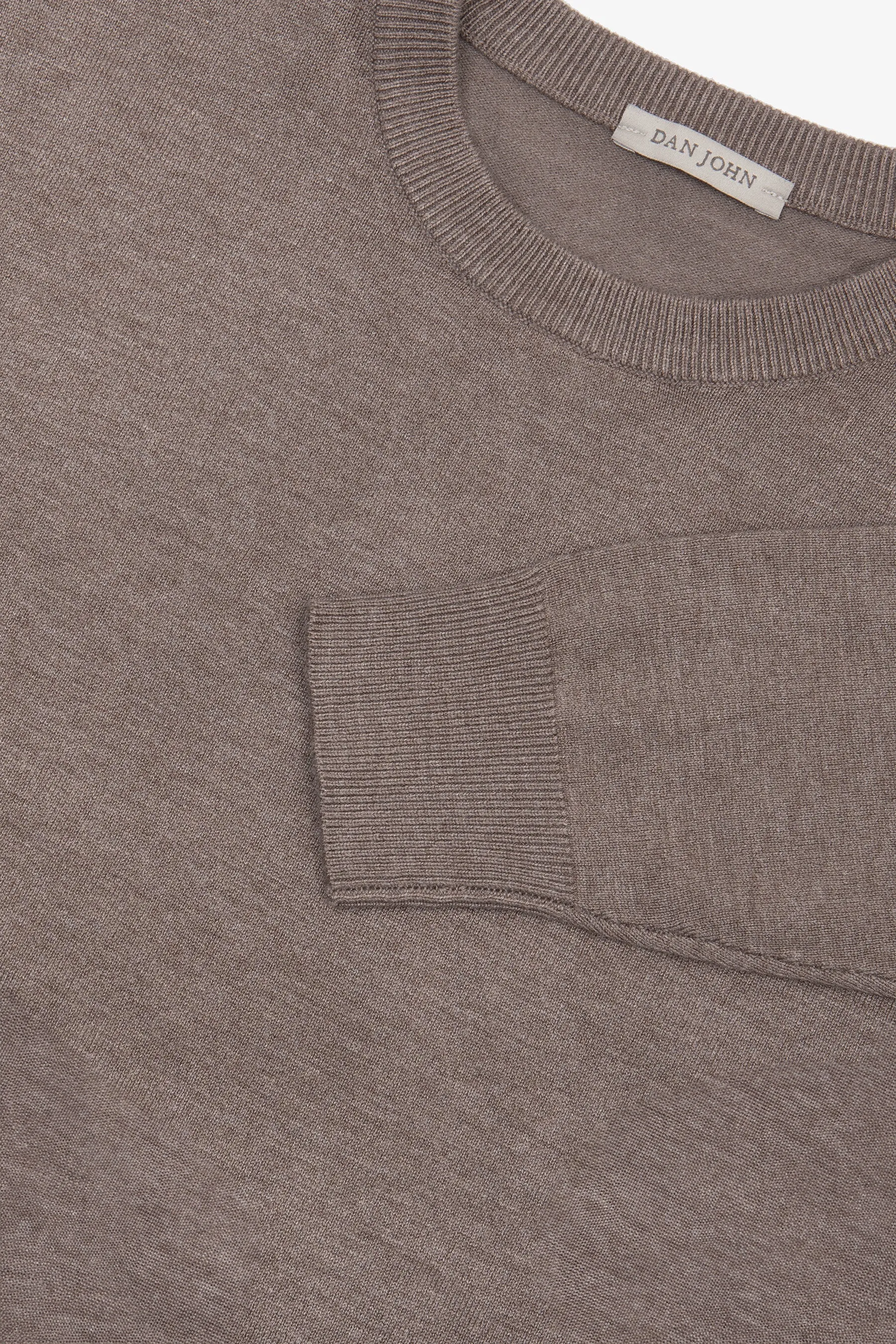 Maglia girocollo basic tortora