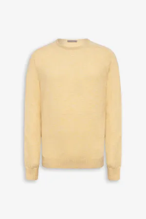 Maglia girocollo inserti a coste inglesi giallo