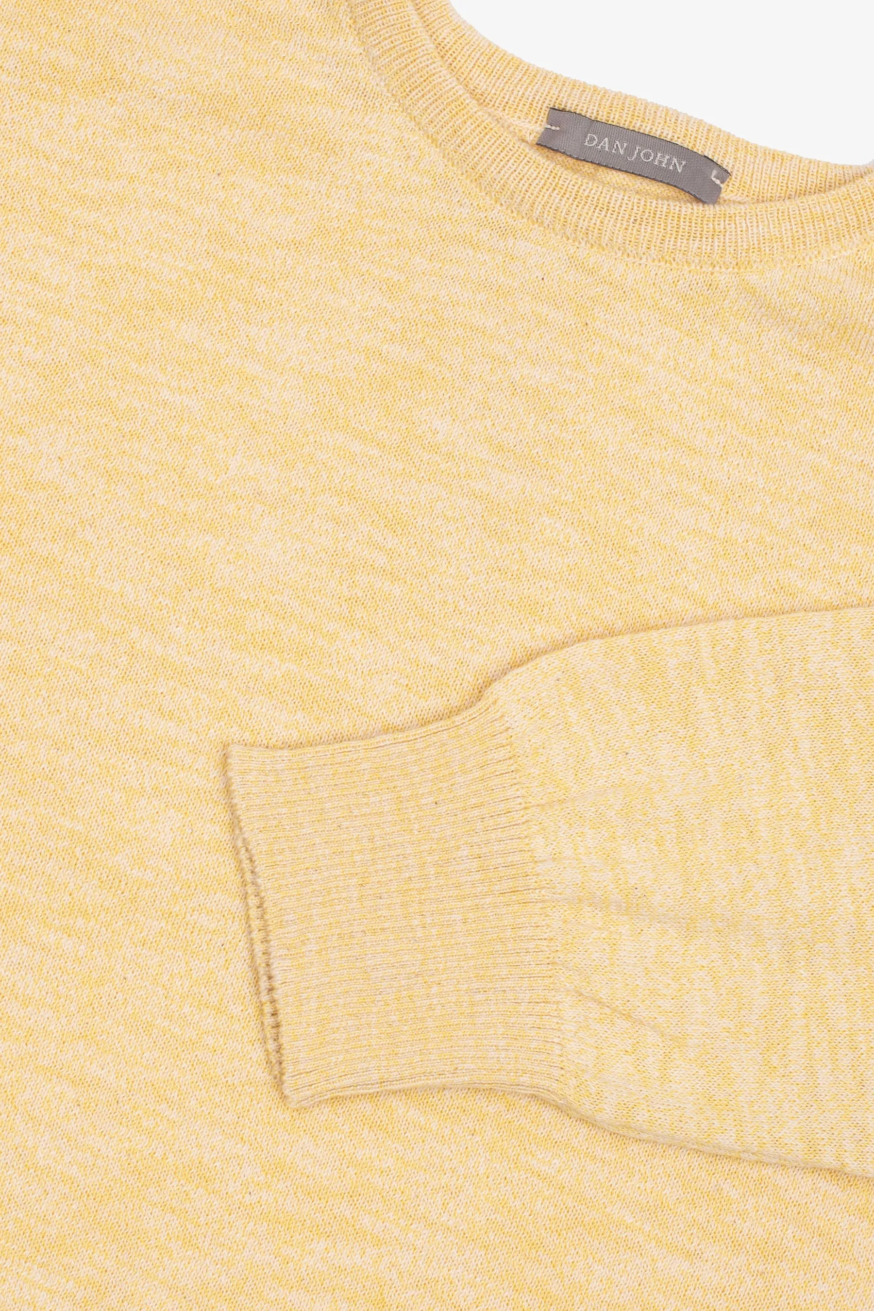 Maglia girocollo inserti a coste inglesi giallo