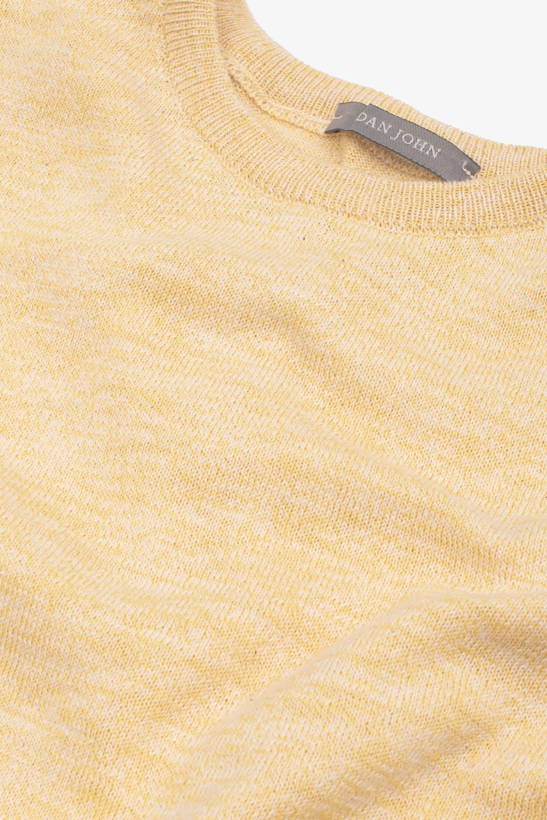 Maglia girocollo inserti a coste inglesi giallo