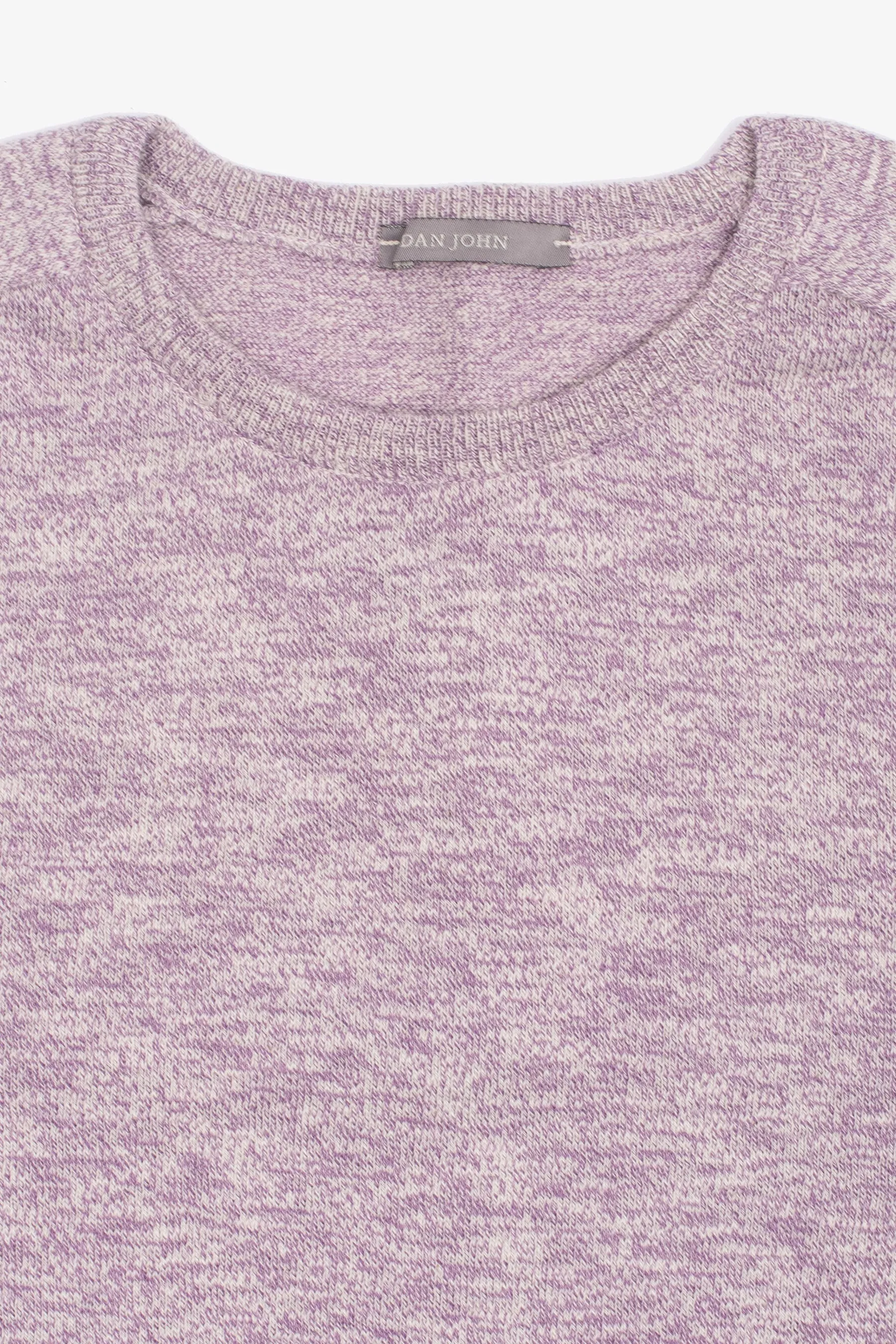 Maglia girocollo inserti a coste inglesi lavanda