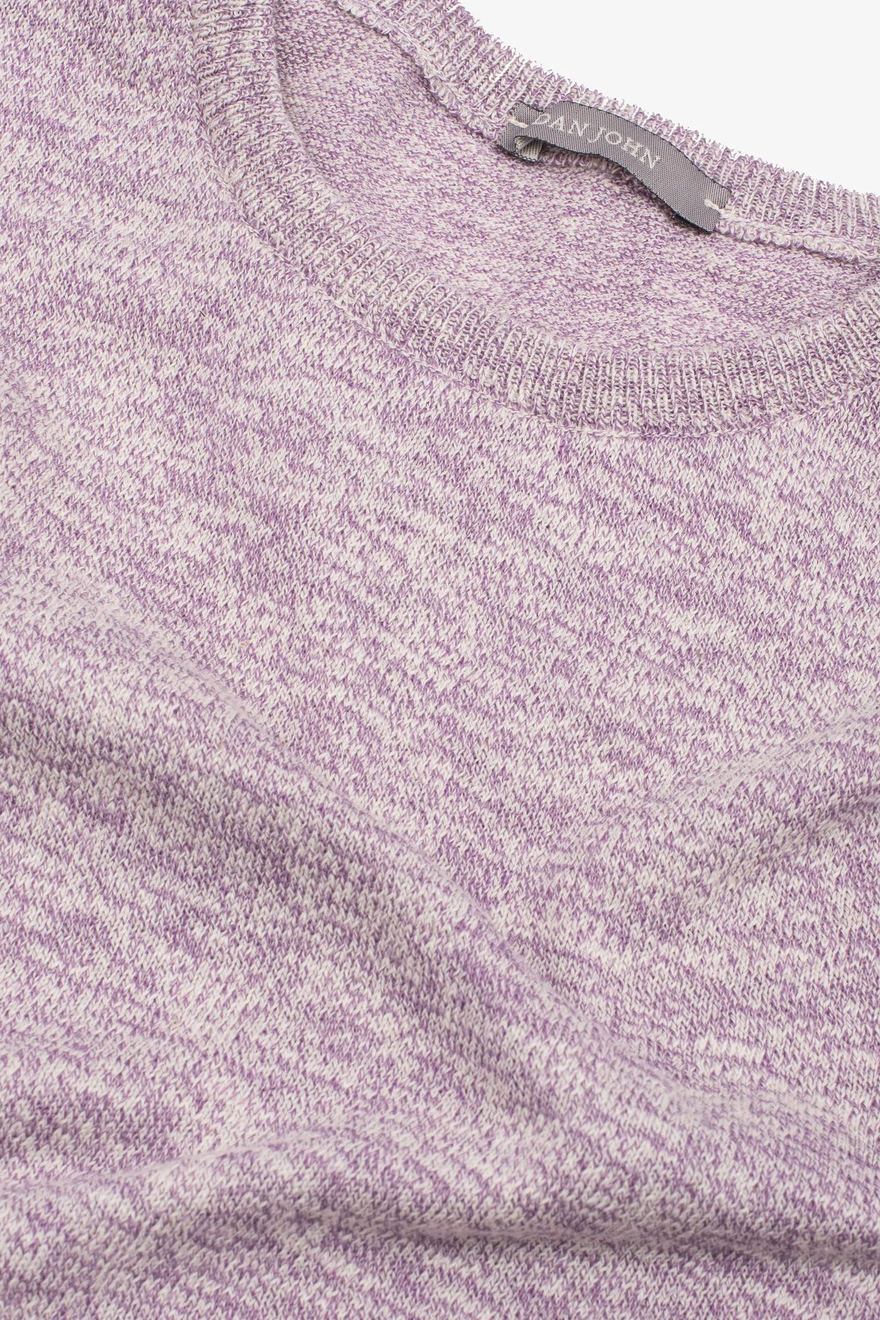 Maglia girocollo inserti a coste inglesi lavanda