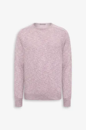 Maglia girocollo inserti a coste inglesi lavanda