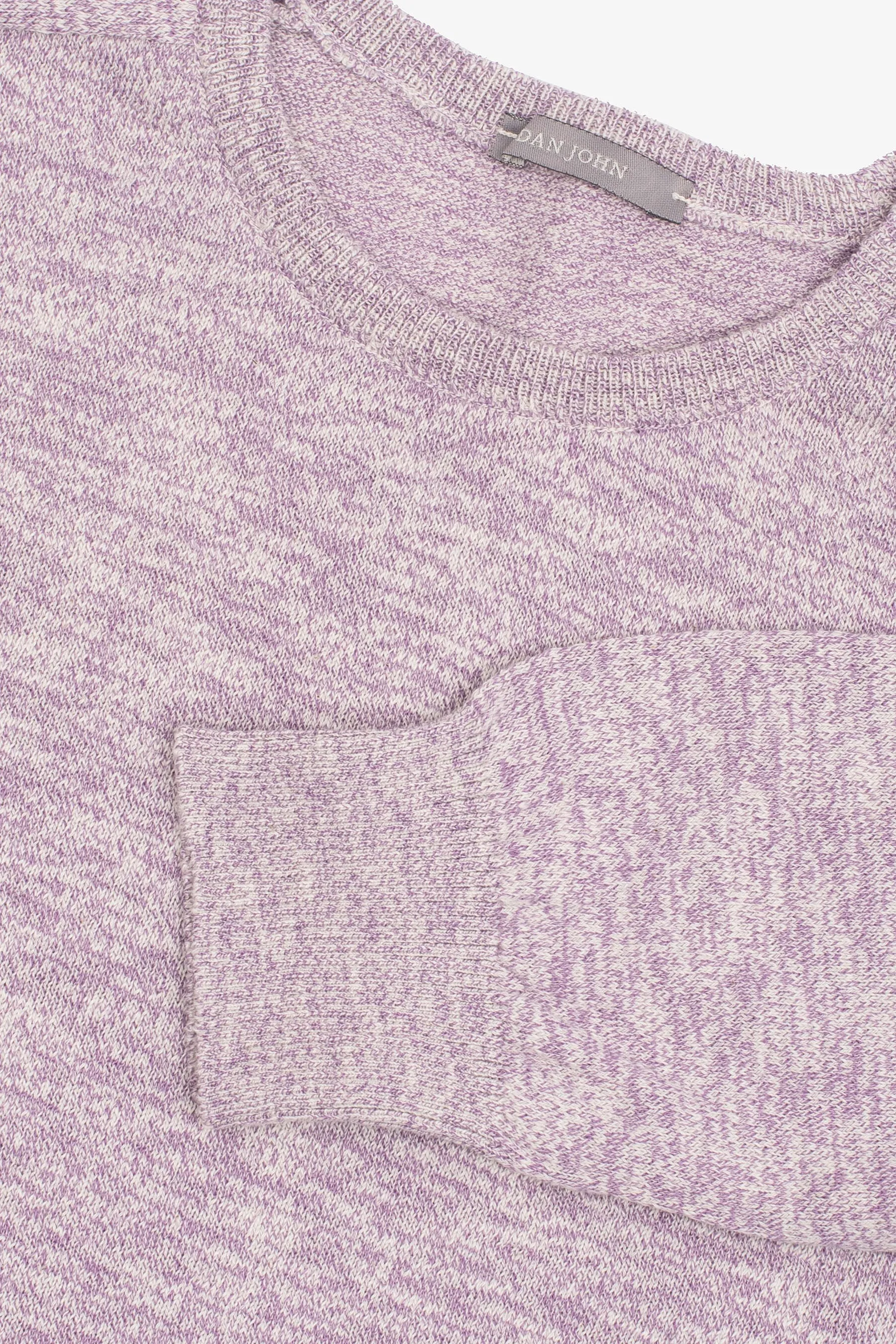 Maglia girocollo inserti a coste inglesi lavanda