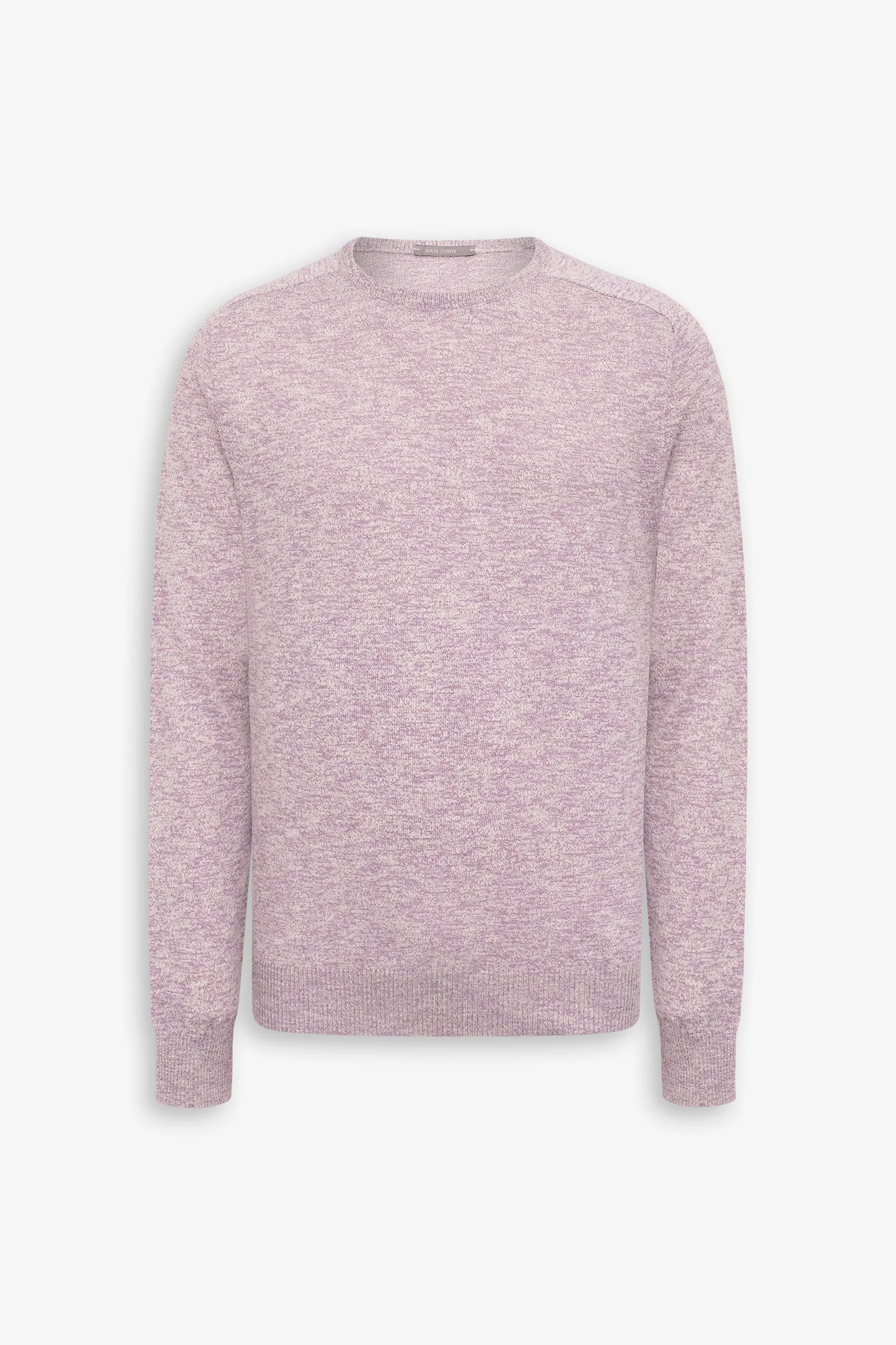 Maglia girocollo inserti a coste inglesi lavanda