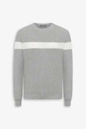 Maglia girocollo riga piazzata polvere