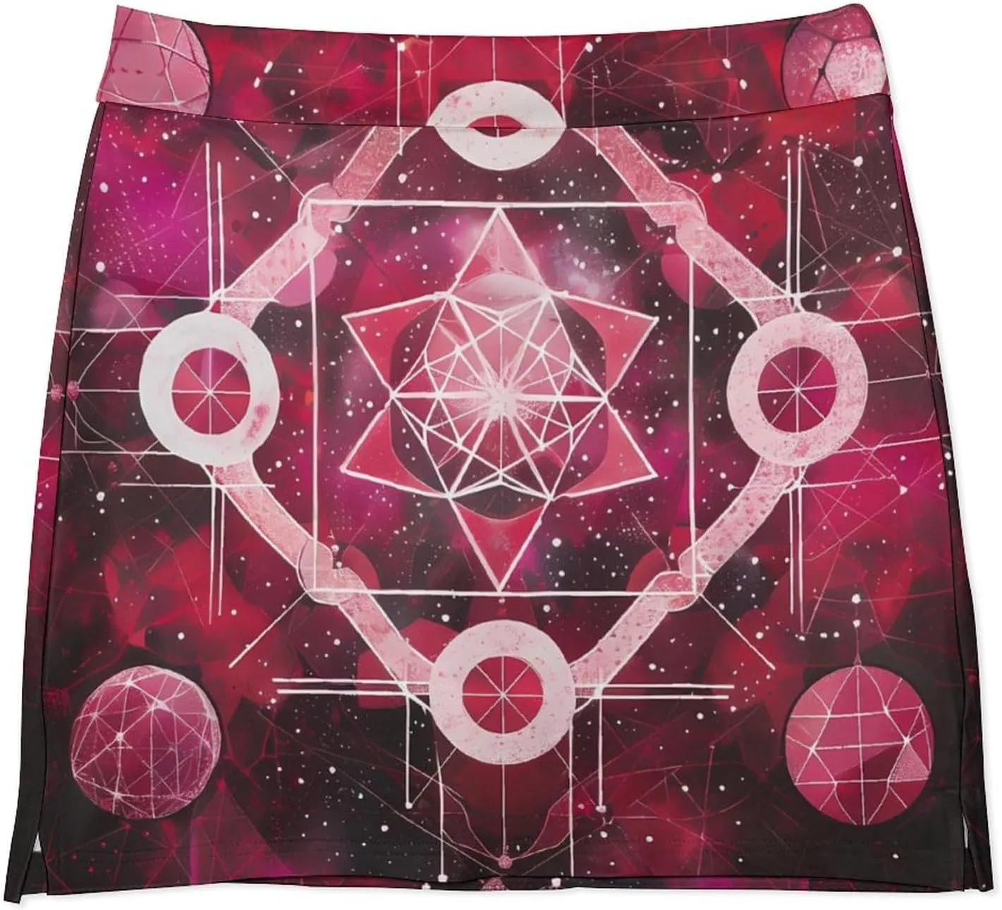 Mandala Mystical Geometric Polygonal Women's Skort Athletic Skirt Golf Skorts A-line Skirts with Built-in Shorts Pockets