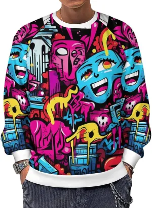 MARSVOVO Hip Hop Graphic Hoodie Essentials 50 Years of Hip Hop Long Sleeve Crew Neck Sweatshirt Fashion Street Tops