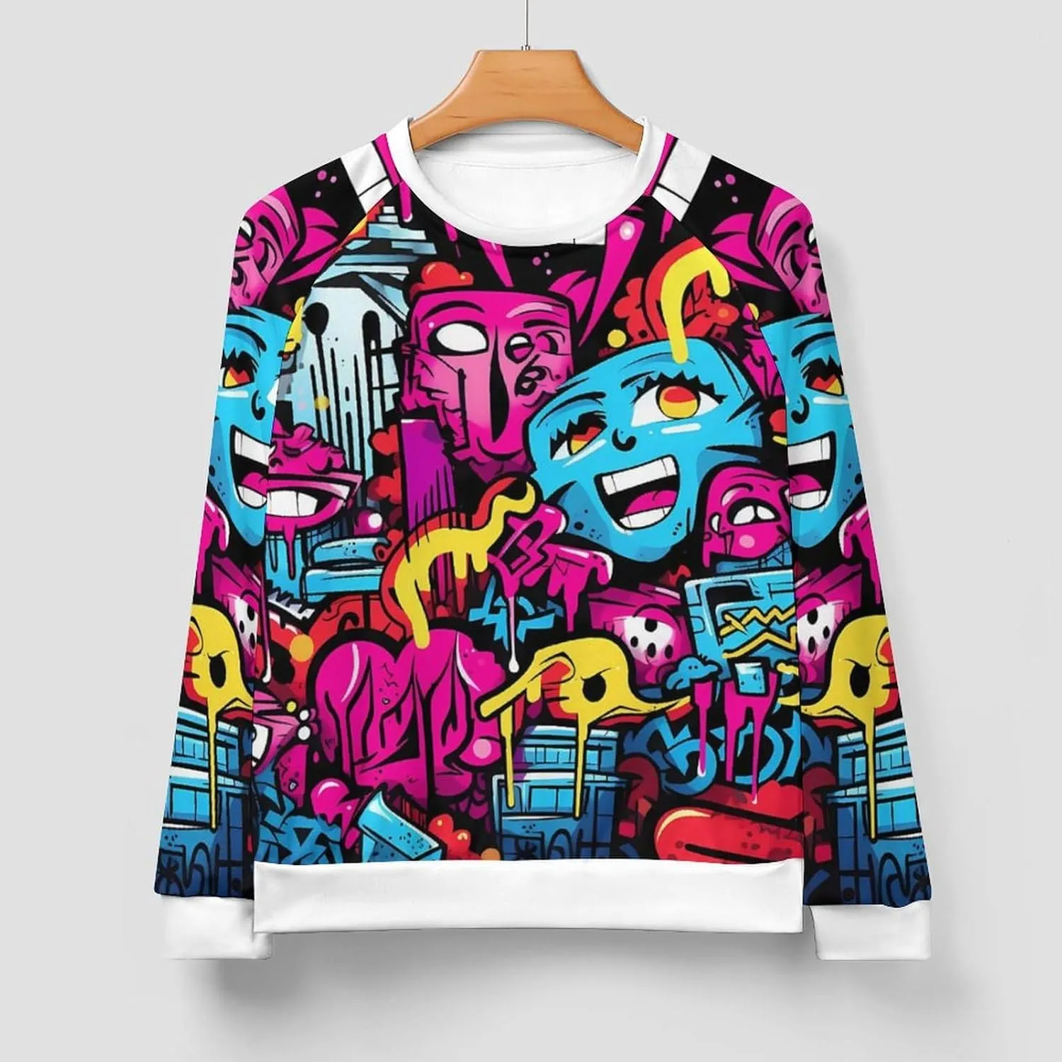 MARSVOVO Hip Hop Graphic Hoodie Essentials 50 Years of Hip Hop Long Sleeve Crew Neck Sweatshirt Fashion Street Tops