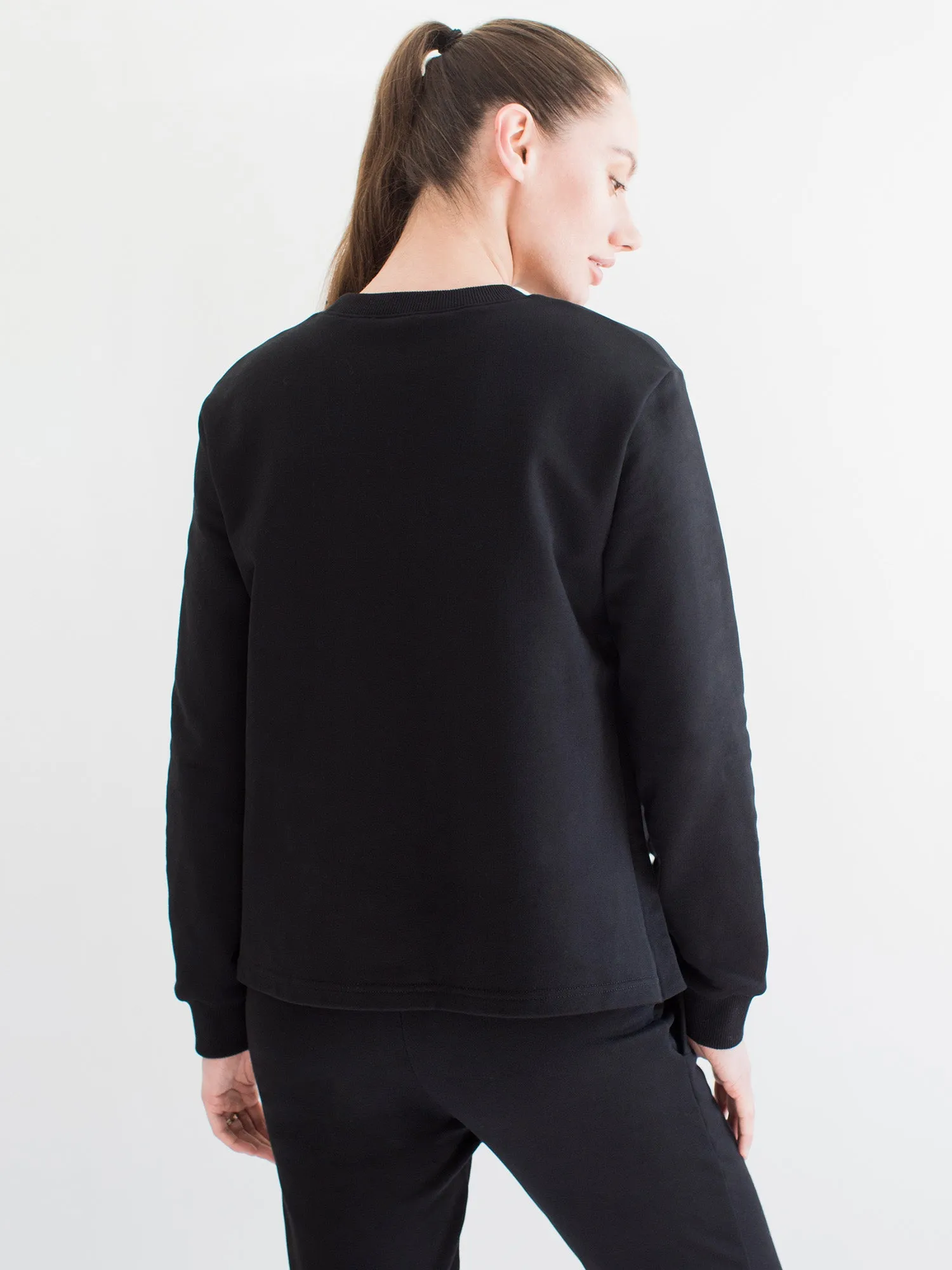 MATERNITY SIDE SPLIT SWEATSHIRT, BLACK