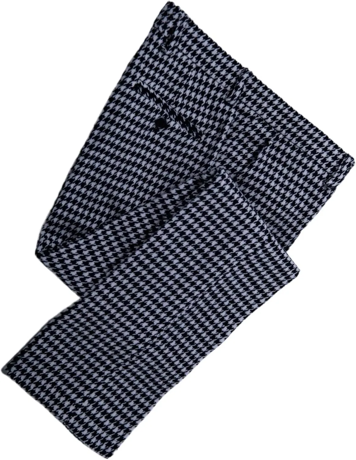 Mens Tweed Dress Pants Houndstooth Plaid Suit Trouser Regular Fit Stretch Wool Business Casual Pants Long for Men