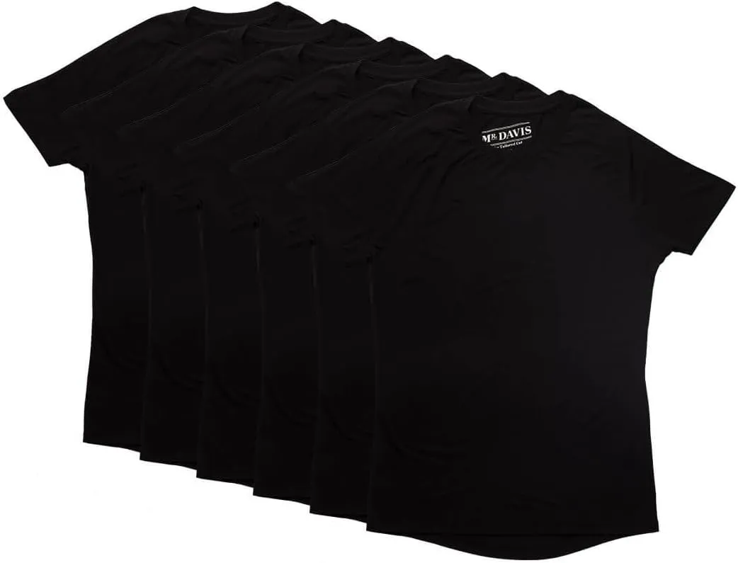 Mr. Davis Men's Bamboo Viscose Tailored Cut Crew Neck Undershirt 6 Pack