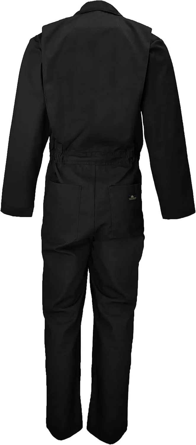Natural Uniforms Mens Long Sleeve Zip Up Twill Coverall, Stain and Wrinkle Resistant