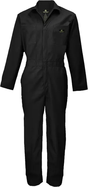 Natural Uniforms Mens Long Sleeve Zip Up Twill Coverall, Stain and Wrinkle Resistant