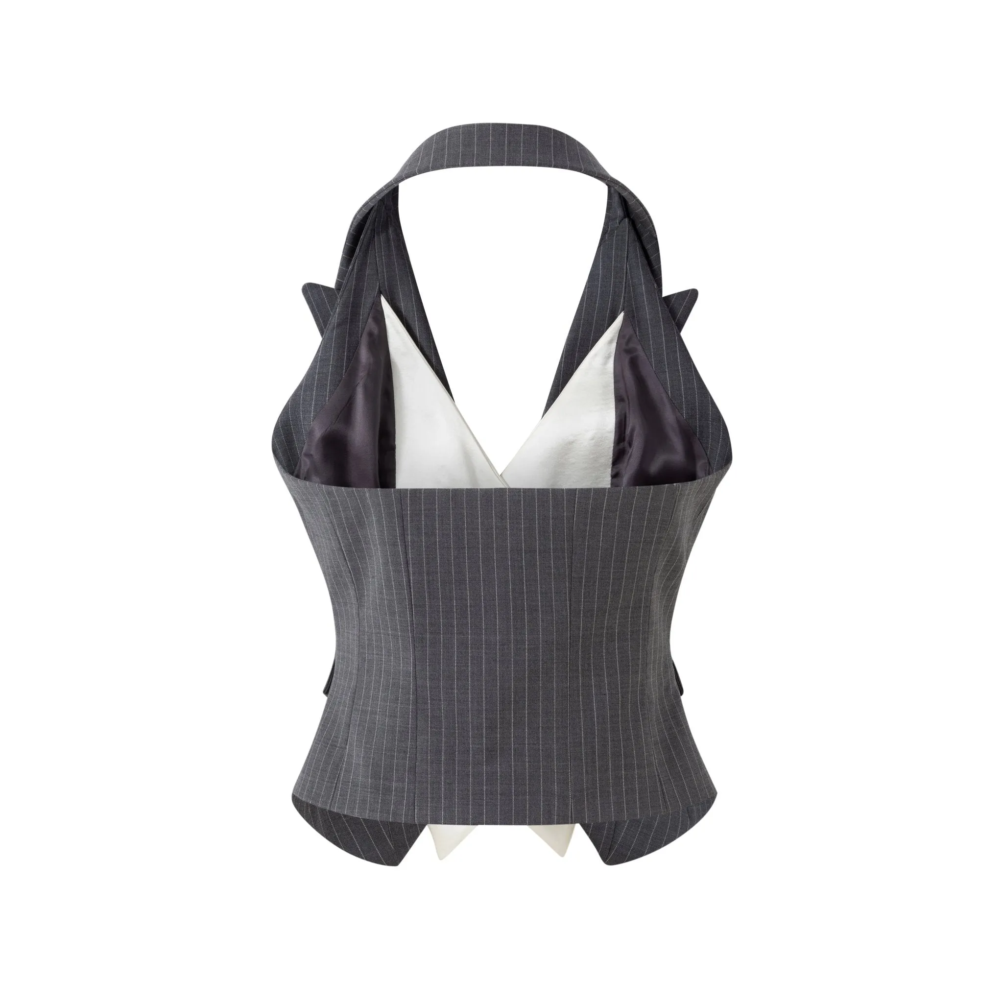 Neck False Two Piece Gold Button Vest