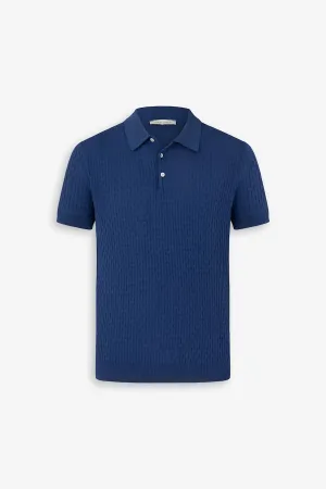 Polo in maglia punto mattonella royal