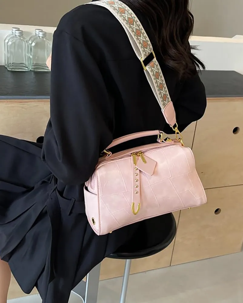 Retro Crossbody Bags for Women Small Shoulder Bag Soft PU Leather Handbags Purses Fashion Tote Satchel