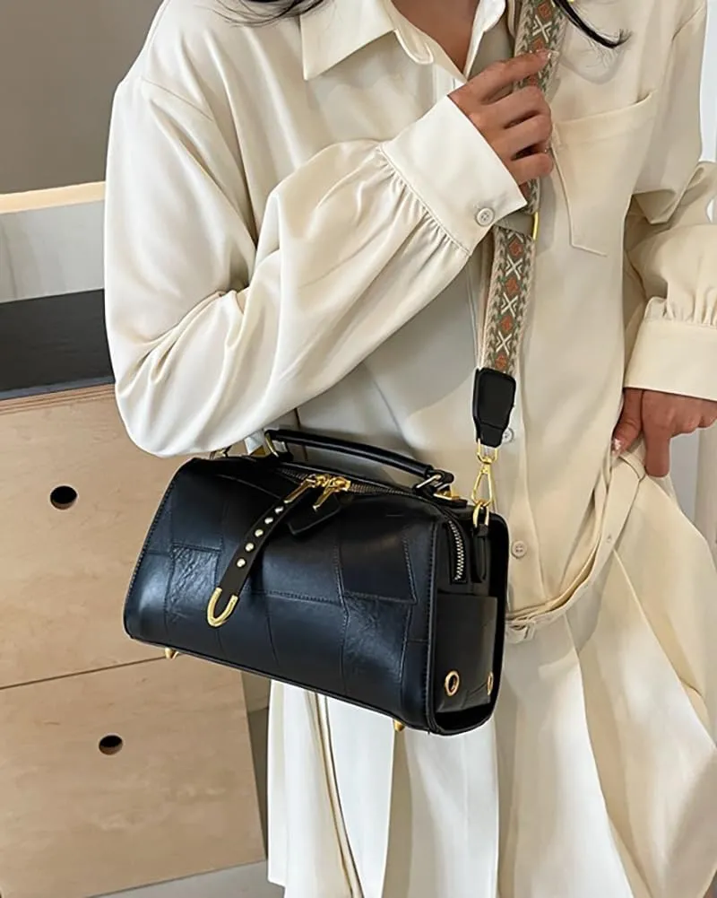 Retro Crossbody Bags for Women Small Shoulder Bag Soft PU Leather Handbags Purses Fashion Tote Satchel