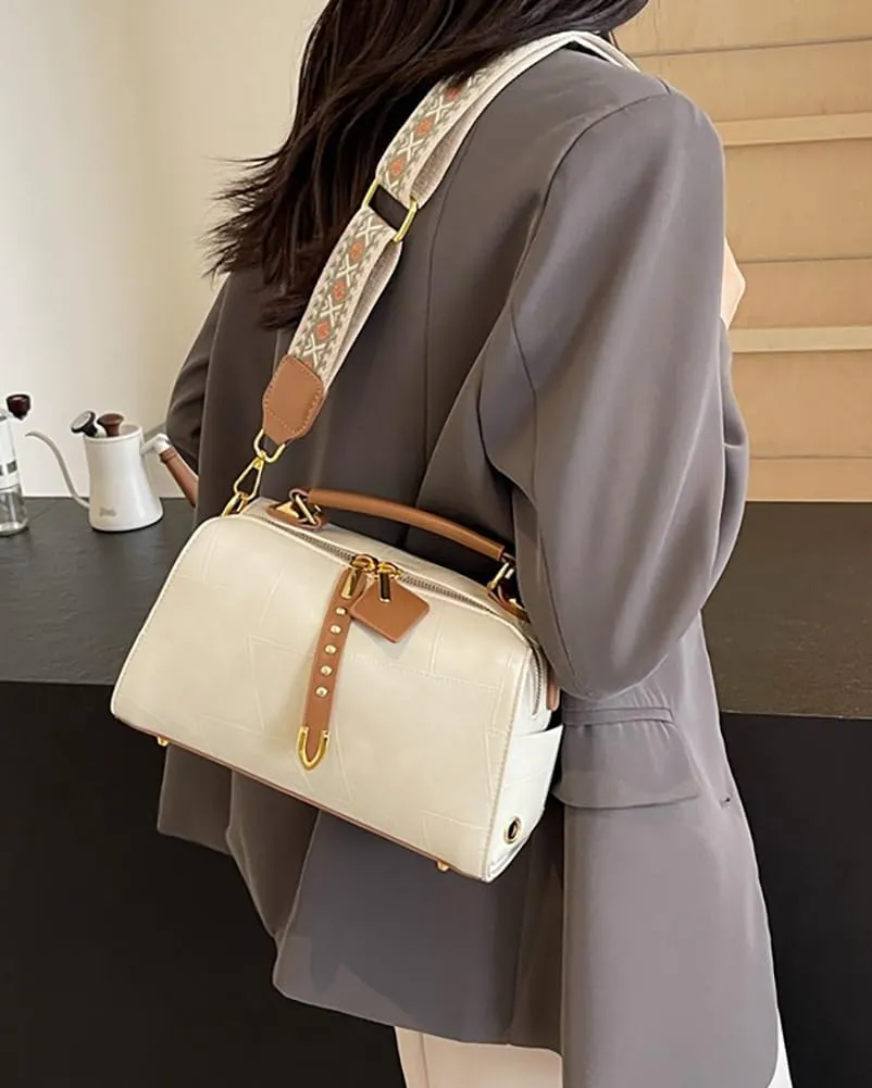 Retro Crossbody Bags for Women Small Shoulder Bag Soft PU Leather Handbags Purses Fashion Tote Satchel