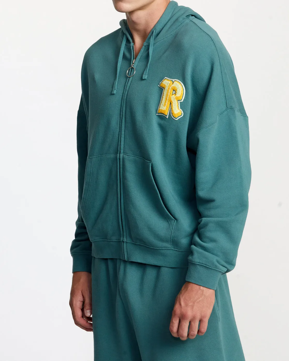 Rose Machado Thrift Zip-Up Hoodie - Teal