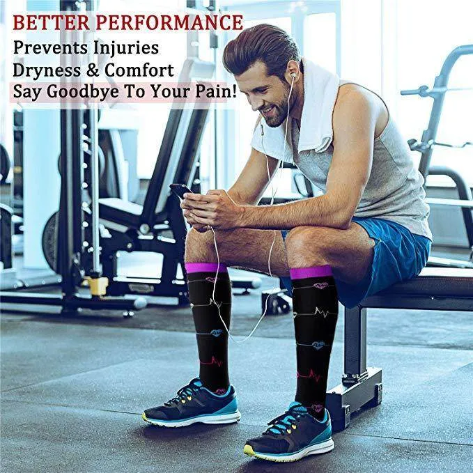 ROYALUCK Best Compression Socks 7 Pairs for Women & Men-Workout And Recovery-Pack#4