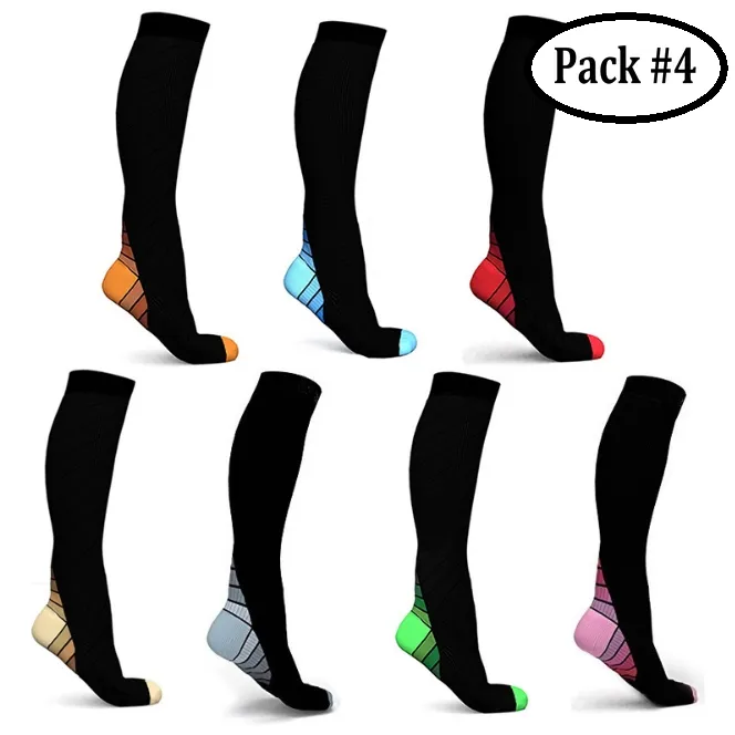 ROYALUCK Best Compression Socks 7 Pairs for Women & Men-Workout And Recovery-Pack#4