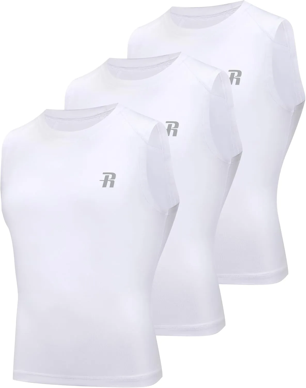 Runhit Boys Sleeveless Compression Shirt Kids Athletic Tank Tops Youth Quick Dry Undershirt for Football Basketball