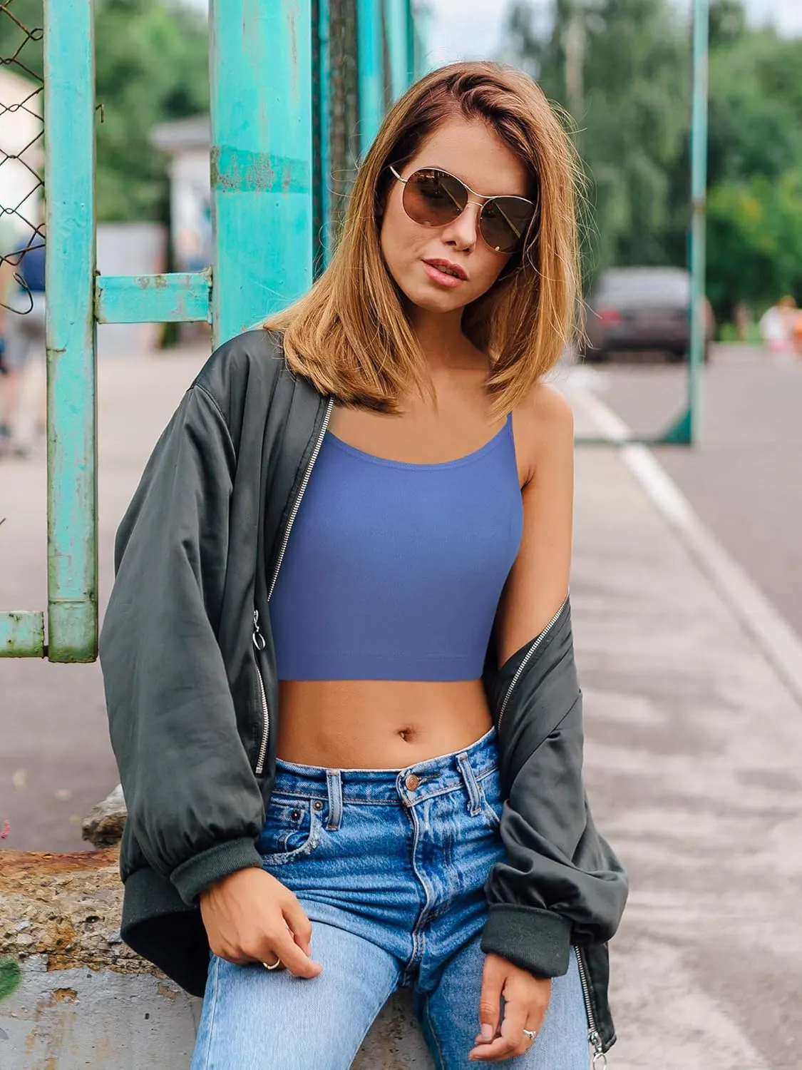 SATINIOR 6 Pack Women Crop Tops Cropped Tank Top Bundle Sleeveless Spaghetti Strap for Sports Yoga