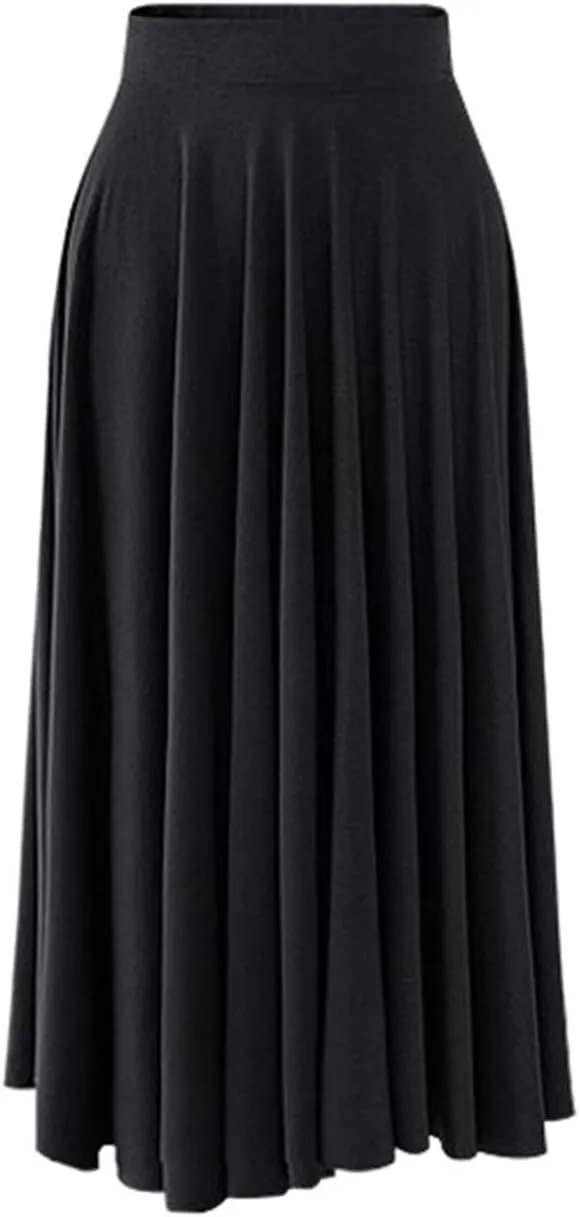 SEMATOMALA Women's High Waist Pleated A-line Plus Size Swing Midi Skirts(M-5XL)