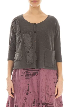 Serenity Patch Décor Truffle Linen Cardigan