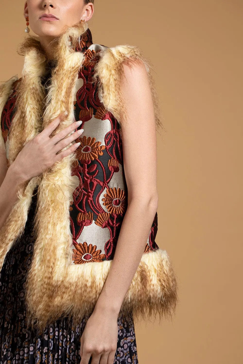 Sleeveless Folk Jacket
