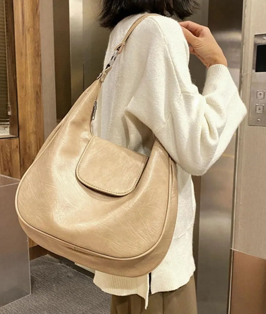 Slouchy Tote Bags for Women Retro Soft Vegan Leather Shoulder Purses Handbags Large Crescent Top Handle Satchel