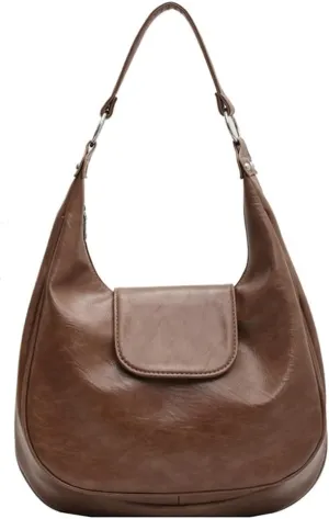 Slouchy Tote Bags for Women Retro Soft Vegan Leather Shoulder Purses Handbags Large Crescent Top Handle Satchel
