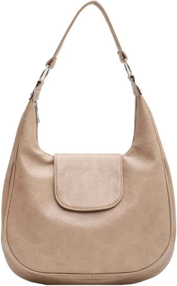 Slouchy Tote Bags for Women Retro Soft Vegan Leather Shoulder Purses Handbags Large Crescent Top Handle Satchel
