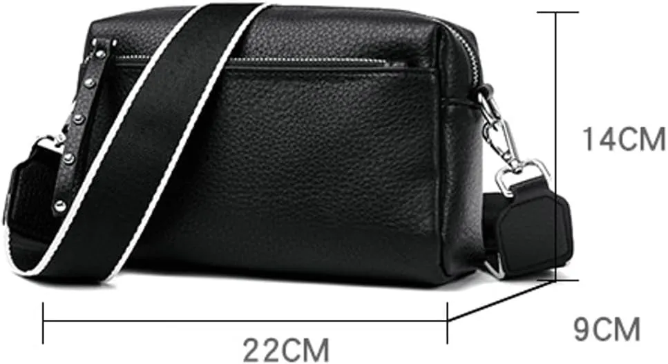 Small Crossbody Shoulder Bags for Women Triple Zip Phone Purse PU Leather Handbag Soft Satchel with Wide Strap