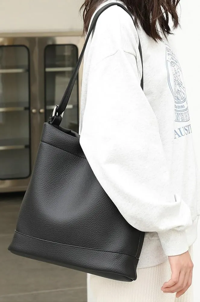 Soft Vegan Leather Bucket Shoulder Tote Bags for Women Casual Crossbody Purse Ladies Working Top Handle Satchel 2pcs