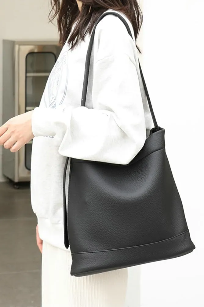 Soft Vegan Leather Bucket Shoulder Tote Bags for Women Casual Crossbody Purse Ladies Working Top Handle Satchel 2pcs